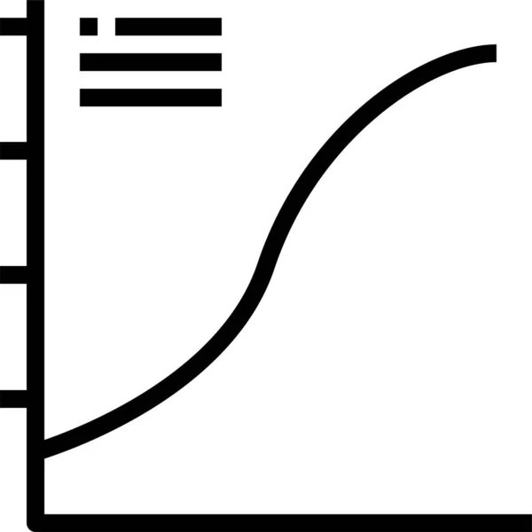 Chart Görbe Grafikon Ikon Körvonalazott Stílusban — Stock Vector