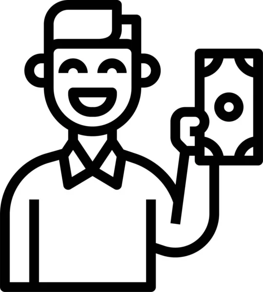 Εικονίδιο Άνθρωπος Χρήματα Ηλεκτρονικού Εμπορίου — Διανυσματικό Αρχείο