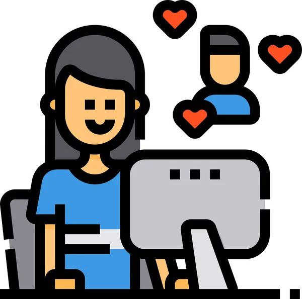 Chat Family Love Icon — Stock Vector