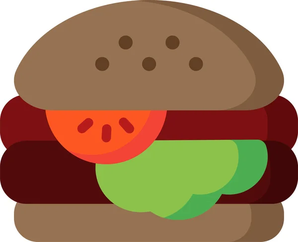 Hambúrguer Hambúrguer Cheeseburger Ícone Estilo Plano — Vetor de Stock