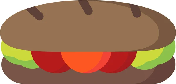 Сендвіч Хліб Їжа Значок Плоскому Стилі — стоковий вектор