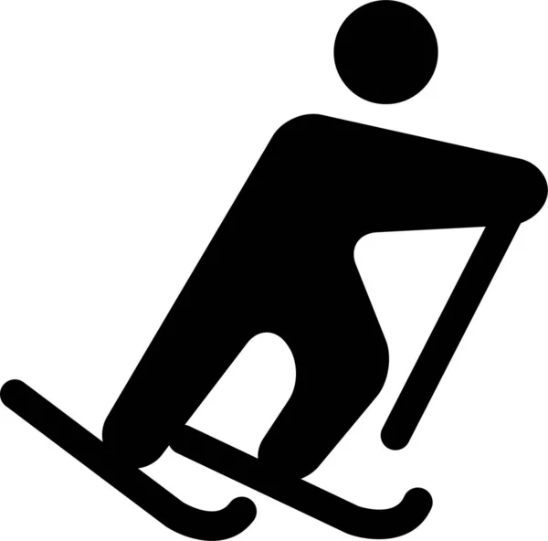 Δραστηριότητα Olympic Εικονίδιο Σκι Στερεό Στυλ — Διανυσματικό Αρχείο