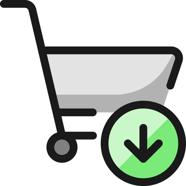 Compra Descargar Icono Del Carrito Estilo Esquema Lleno — Vector de stock