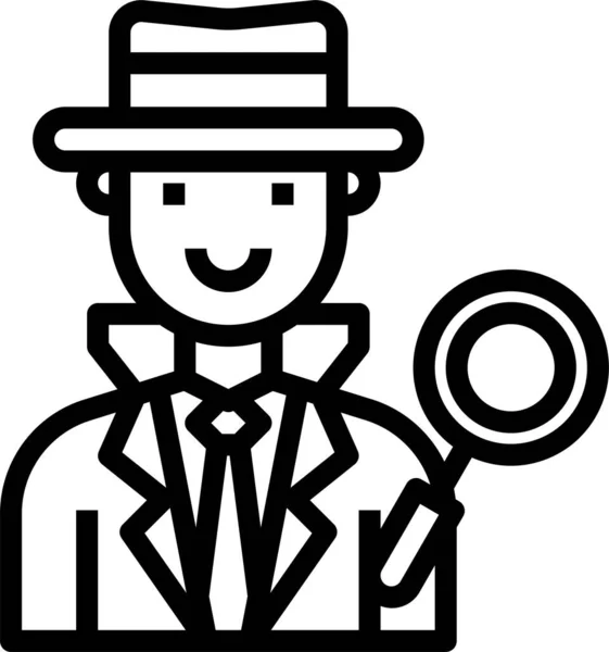 Agente Avatar Detective Icono Categoría Avatar — Vector de stock