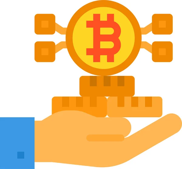Bitcoin Criptomoneda Icono Digital — Vector de stock