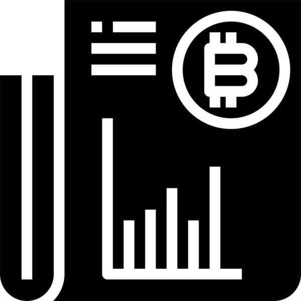 Bitcoin Üzleti Valuta Ikon Szilárd Stílusban — Stock Vector