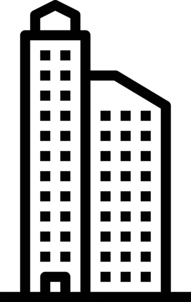 Skyscraper Building Tower Icon — Stock Vector