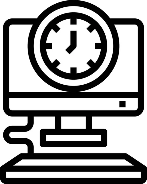 Schema Computer Tijd Pictogram — Stockvector