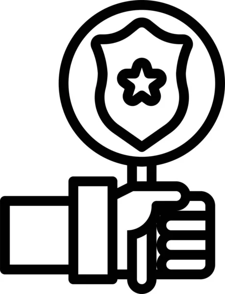 Badge Cyber Secure Icon Outline Style — Stock Vector