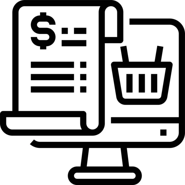 Platební Ikona Účtovat Počítač Kategorii Nakupování Elektronického Obchodu — Stockový vektor
