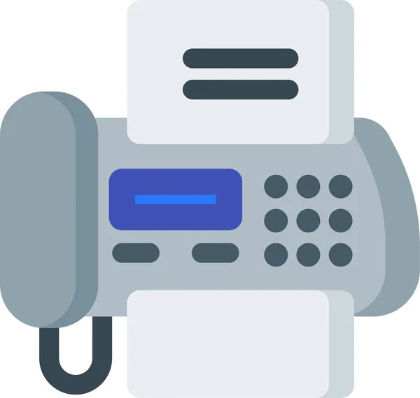 Fax Machine Communicatie Pictogram Platte Stijl — Stockvector