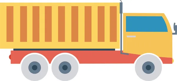 Cargo Construction Truck Icon Flat Style — Stock Vector