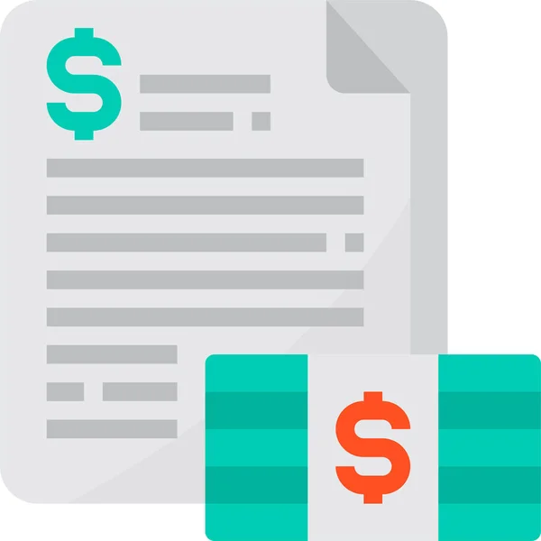 Cash Contract Document Icon — Stock Vector
