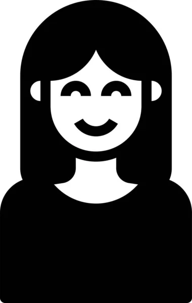 Avatar Vrouw Schattig Pictogram — Stockvector