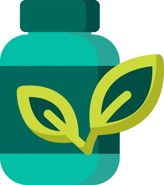 Herbal Medicine Care Icon Flat Style — Stock Vector