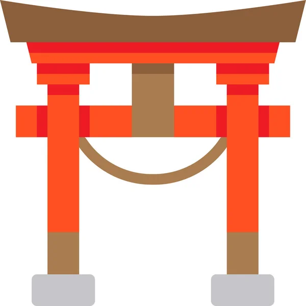 Itsukushima Temple Icône Japonaise — Image vectorielle