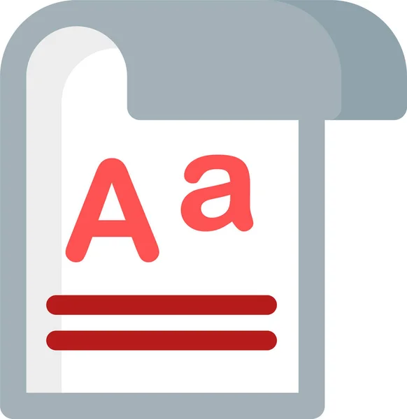 Lettertype Alfabet Document Pictogram Platte Stijl — Stockvector