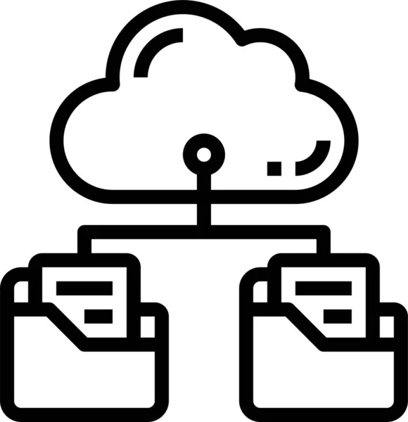 Cloud Folder Computing Ikon — Stock vektor