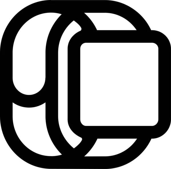 Dispositif Pomme Icône Iwatch Dans Style Contour — Image vectorielle