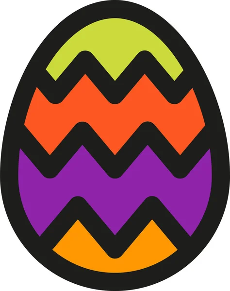 Easter Egg Celebration Icon Filled Outline Style — Stock Vector