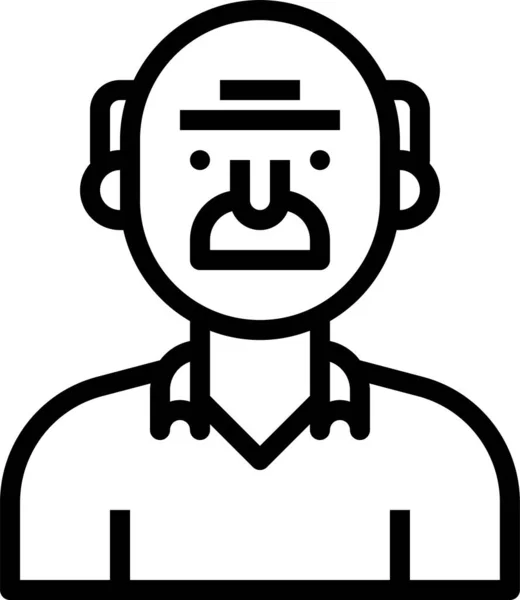 Avatar Abuelo Oldman Icono Estilo Del Esquema — Vector de stock