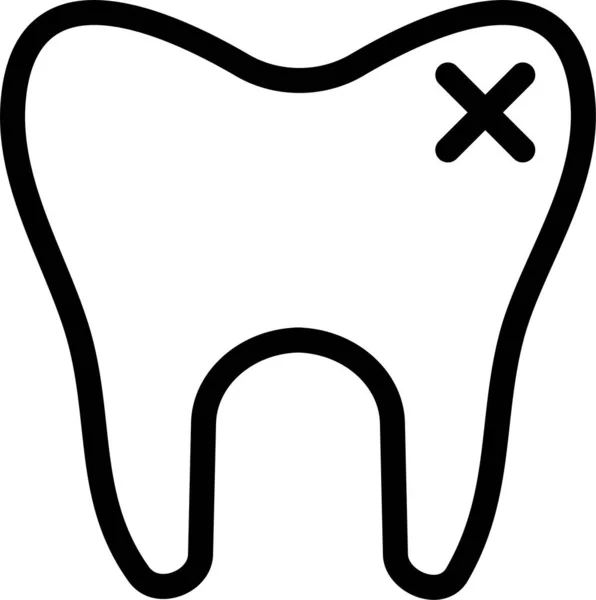 Caveat Ícone Enchimento Dental Estilo Esboço —  Vetores de Stock