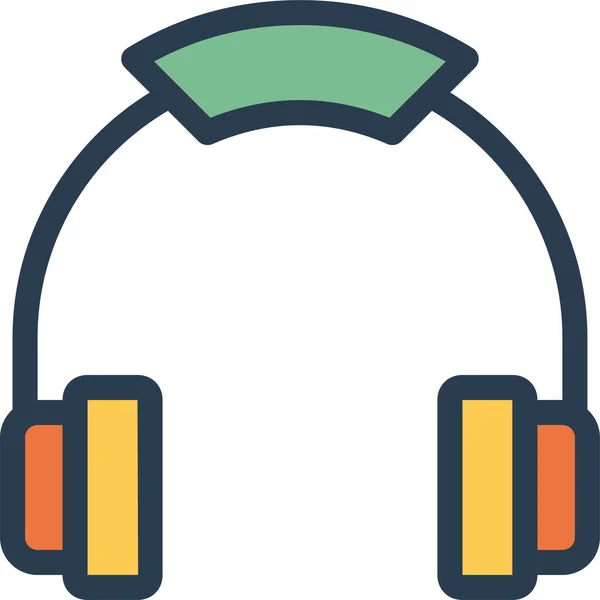 Ακουστικά Εικονίδιο Μουσικής Στυλ Γεμισμένο Περίγραμμα — Διανυσματικό Αρχείο