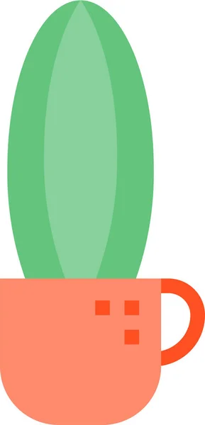 Botanischer Kaktus Natur Ikone Flachen Stil — Stockvektor