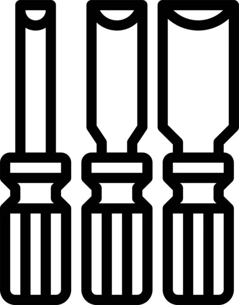 Cincel Icono Herramienta Construcción Estilo Del Esquema — Archivo Imágenes Vectoriales