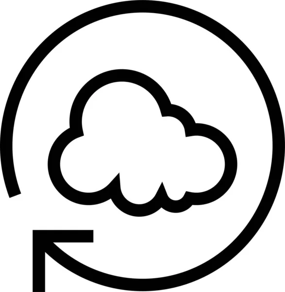 Pfeil Cloud Computing Symbol Solidem Stil — Stockvektor