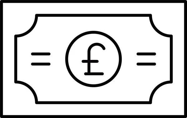 Efectivo Moneda Libra Icono — Vector de stock