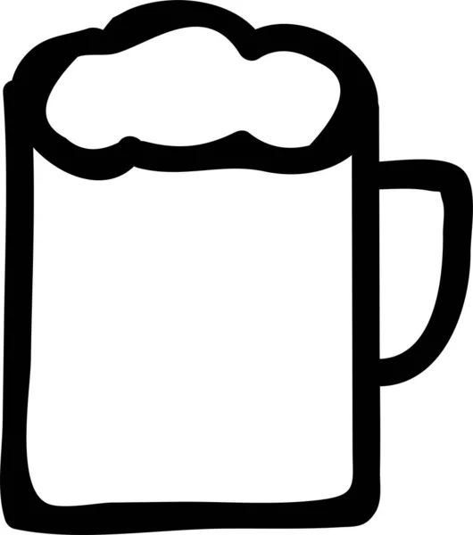 Alkoholgetränk Ikone Handgezeichnetem Stil — Stockvektor