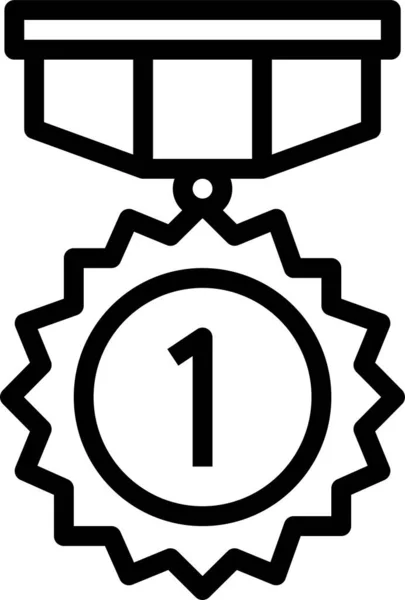 Medal Reward Badge Icon Outline Style — Stock Vector