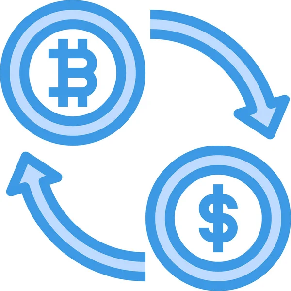 Currency Exchange Bitcoin Icon — Stock Vector