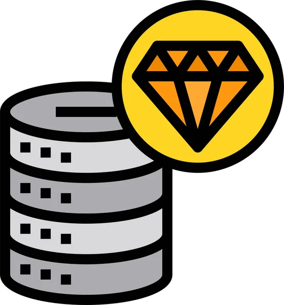 Database Diamond Hosting Icon — Stock Vector