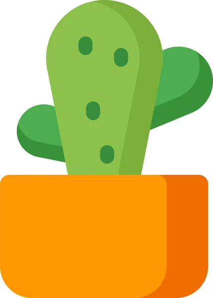 Kaktusowa Ikona Środowiska Rolniczego Płaskim Stylu — Wektor stockowy