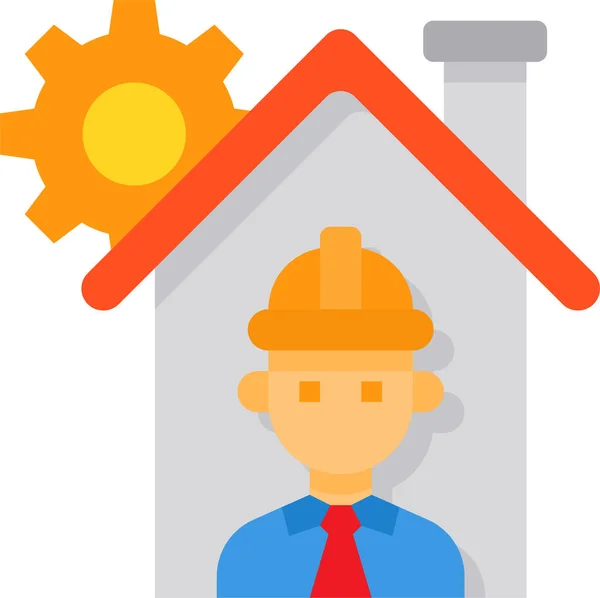 Architecture Construction Engineer Icon — Stock Vector