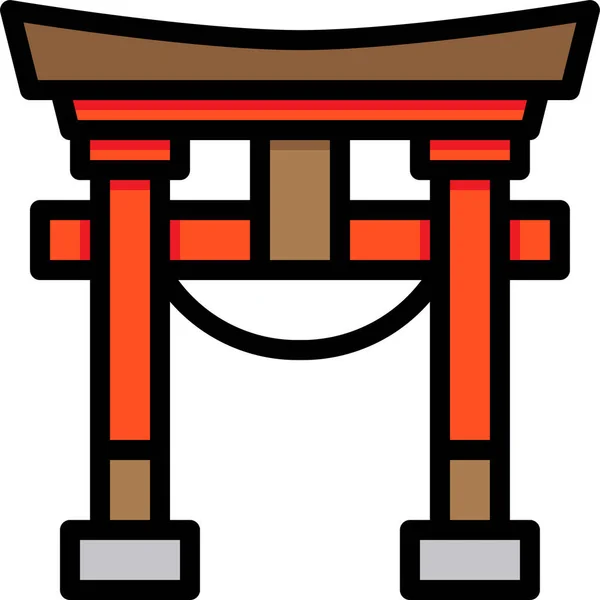 Itsukushima Temple Icône Japonaise — Image vectorielle