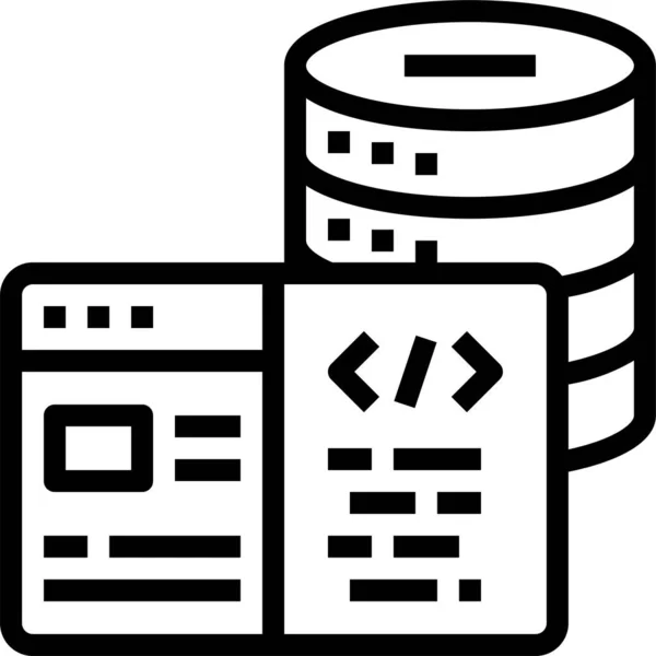 Icono Datos Del Ordenador Nube Estilo Esquema — Vector de stock