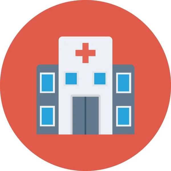 Cuidado Salud Hospital Icono Estilo Plano — Vector de stock