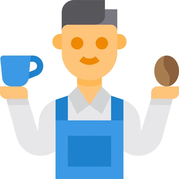 Barista Coffee Man Icon — Stock Vector