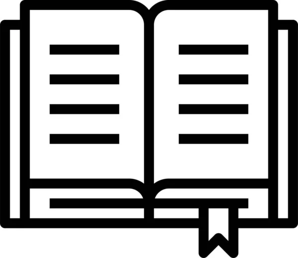 Agenda Libro Icono Negocio Estilo Esquema — Vector de stock