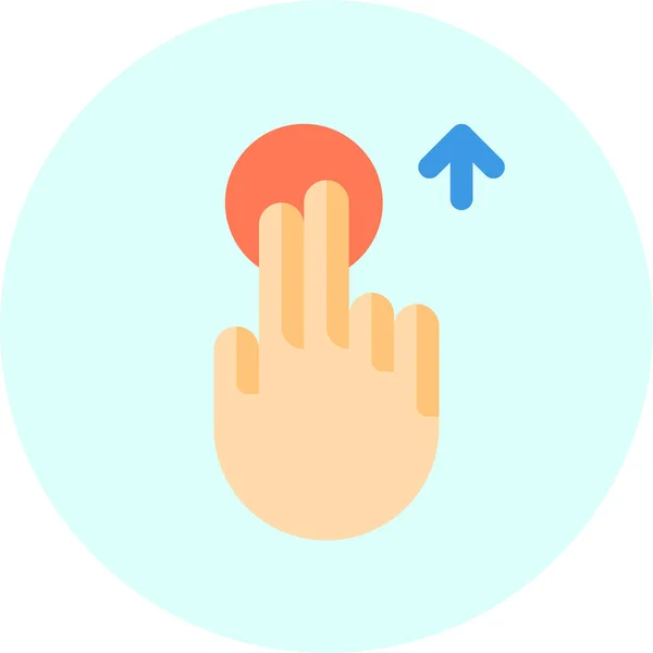 バッジスタイルの画面の指のジェスチャーアイコン — ストックベクタ