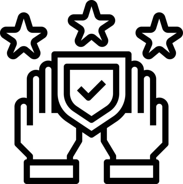 Cuidado Seguros Icono Protección Estilo Esquema — Vector de stock