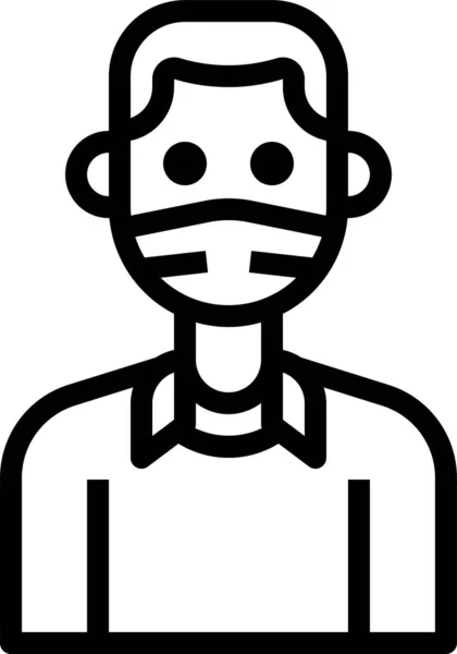 Avatar Hombre Máscara Icono — Vector de stock