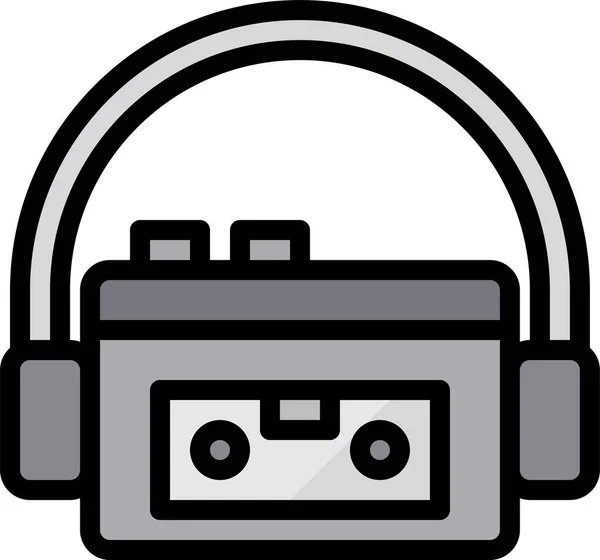 Ícone Música Multimídia Cassete Categoria Dispositivos Eletrônicos Aparelhos —  Vetores de Stock