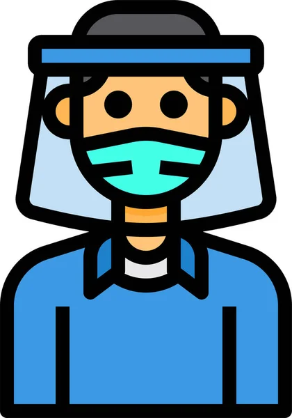 Avatar Hombre Máscara Icono — Vector de stock