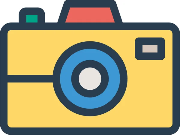 Camera Vast Leggen Foto Pictogram Gevulde Outline Stijl — Stockvector