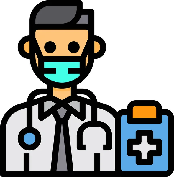 Ícone Ocupação Avatar Médico — Vetor de Stock