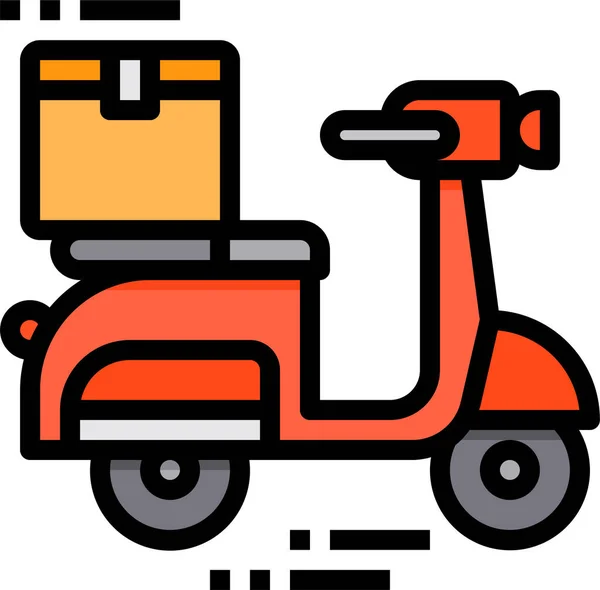 Delivery Motorcycle Scooter Icon Shipping Delivery Fulfillment Category — Stock Vector